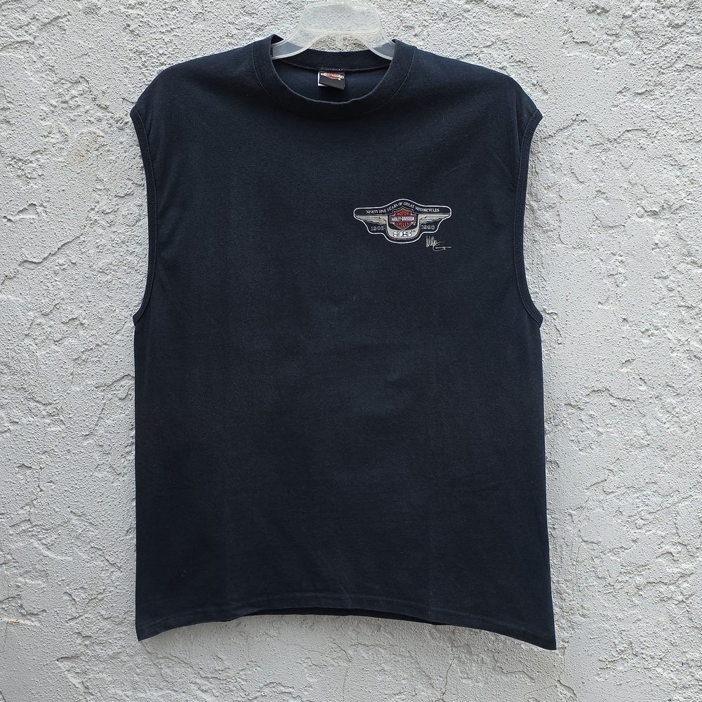 Vintage 1998 Harley Davidson 95 Years Black Sleeveless T-Shirt Size XL - Picture 4 of 10